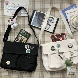 Xierya Women Canvas Messenger Bag Youth Ladies Fashion Shoulder Bag Student Large Capacity Female Crossbody Bags Woman Packet